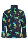 Mountain Warehouse Pursuit Printed Kids Hoodie - Microfleece, Anti-Pill, Breathable Girls & Boys Sweatshirt - Best for Spring Summer, Camping, Outdoors, Travelling & Hiking Dark Blue 3-4 Years