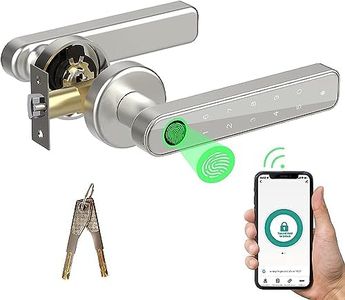 AILRINNI Smart Lock - Keyless Entry Door Lock with Bluetooth, Touchscreen Keypad Deadbolt Biometric Smart Lock for Home/Office/Bedroom/Apartment (Silver)