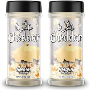 Smash Seasonings White Cheddar Cheese Powder - 2 Pack of Delicious Popcorn Flavoring Seasoning in a Shaker Bottle - Enhance Your Snacks with Our Popcorn Seasoning Variety Pack