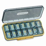 OFIDUS 14 Cells 2 Times a Day Pill Organiser - Moistureproof Daily Cute Pill Box, Removable Separate Cell 14 Days Pill Case Suitable for Women Men Travel Jewelry & Everyday (Blue)