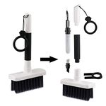 Soft Brush Keyboard Cleaner, Computer Cleaning Tool Kit, 7 in 1 Multipurpose Corner Slit Duster Keycap Puller and Soft Microfiber Brush for Bluetooth Headset Lego Airpods Laptop Camera Lens (Black)