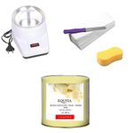 EQUVIA Big Saving Wax Heater Whole body Hair Removal Milky White Cream Wax 400 g. Spatula Knife wax heater kit Wax Heater Combo for Women(Pack of 4) (White Chocolate Wax)