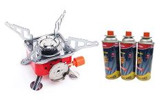 Ship Portable Butane Gas Burner/Stove For Camping With 3 Pc Butane Can Picnic Folding Stove with Storage Bag