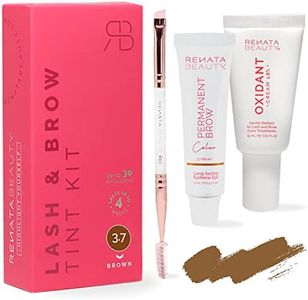 Renata Beauty Brow Tint Kit – Eyebrow Tint Set – Dye Kit with Color Tint, Cream Developer and Styling Brush – Long-Lasting Effect Up to 4 Weeks – 30 Applications [Brown]