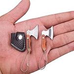 Epichao 2pcs Axe Shape Pocket Knife Mini Keychain Hatchet Tiny Thumb Multitool Box Cutter Tools