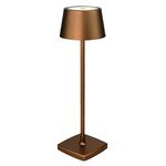 Seihoae Cordless Table Lamp, 6000mAh Rechargeable Battery, IP54 Waterproof, All Aluminum Alloy, Touch Dimming, Warm Light, for Indoor Outdoor Restaurant Buffet Bar Coffee Shop, Brown