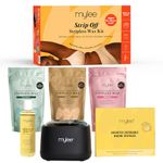 Mylee Strip Off Hard Wax Kit - Professional Hair Removal Set with Digital Wax Heater, Stripless Wax, Waxing Essentials, Face, Body, Bikini, Painless, Peelable Hot Wax (Jasmine, Wild Rose, Eucalyptus)