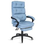 Executive Office Chair, Office Chair for Home, Ergonomic Office Chair with Footrest Computer Desk Chair Extra Padded Backrest Seat 90°-135° Recliner Height Adjustable 360° Swivel with Tilt Function