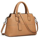 Kattee Genuine Leather Handbags for Women, Soft Hobo Satchel Shoulder Crossbody Bags Ladies Purses (Brown)