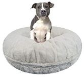 Bessie and Barnie Bagel Dog Bed - Extra Plush Faux Fur Dog Bean Bed - Circle Dog Bed - Waterproof Lining and Removable Washable Cover - Calming Dog Bed - Multiple Sizes & Colors Available