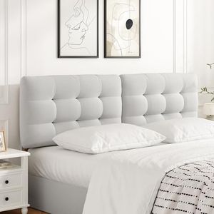 AYEASY Tufted Upholstered King Headboard, Adjustable Height King Size Headboard Only from 39”to 44” with Durable Solid Wood Legs, Modern Button Diamond Fabric Head Board with Width Adapters, Beige