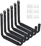 Heavy Duty Garage Storage Utility Hooks with 9''Jumbo Arm, Wall Mount Garage Hanger & Organizer for Ladder Tool Chair Hose(6 Pack - Black)