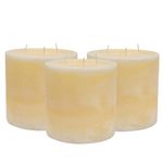 Nicola Spring Vanilla Scented Triple Wick Pillar Candle, 130hrs Burning Time, 15 x 15 cm - Pack of 3