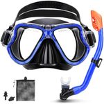 CTSAYTL Kids Snorkel Set for Ages 6-14, Snorkeling Gear for Kids with Dry Top Snorkel Anti-Leak Anti-Fog Panoramic View Snorkel Mask, Boys Girls Junior Kids Snorkeling Set for Swimming Snorkeling