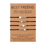 YELUWA Nylon, Bead Best Friend Friendship Bracelet for Girls (11 inches) - 4 Pieces