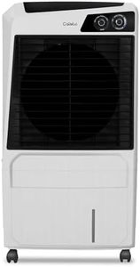 Hindware Smart Appliances Calisto 105L | Desert Air Cooler with Woodwool Pads, Inverter Compatible, Castor wheels and motorized air flow control & High Air Delivery (White & Black)