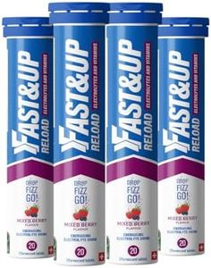 Fast&Up Reload – Mixed Berry Flavour – 80 Effervescent Tablets – Instant Electrolytes for Rapid Hydration & Energy - Added Vitamin C & B12 for Performance, Wellbeing, Travel & Recovery –Vegan