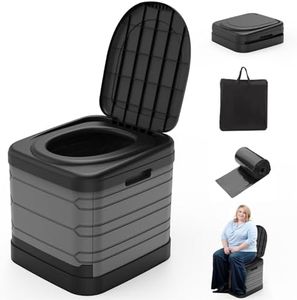 CAMPERFECT XXL Portable Toilet for Adults, Upgraded Camping Toilets Collapsible Toilet Extra Large 16.7-inch High Porta Potty for Camping Outdoor Activities and Travel, 18.1‘’*16.7''*16.7'' Gray