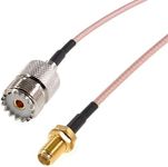 Oiyagai 2pcs RG316 Wire Jumper - SMA Female to UHF Female Handheld Antenna Cable for Signal Transmission 6''/15cm