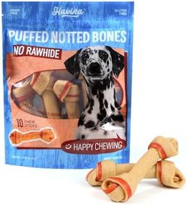 Havira Rawhide Free Dog Chew Bone, Puffed Peanut Flavor 10 Count Value Pack, 6–7 Inch Long Chews Easy to Digest for Daily Rewards, Training or Calm Chewing, Safe Rawhide Alternative Dogs Love