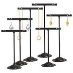 Lweiiws 6 Pcs Earring Holder, Black Metal Earring Holder Organizer Hanging Display T Shape Jewelry Holder jewelry Organizer for Earring Necklace Ring Bracelet