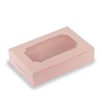 Chic a Choc Brownie Box for 6. Pastel Pink. (Pack of 10) (9x6x2 inch). Bark Box.