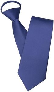JEMYGINS 3.15" Dark Blue Pre-tied Tie Adjustable Zipper Necktie for Business and Wedding(22)