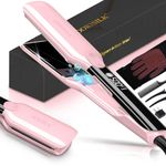 DORISILK 500 Degree High Temp Professional Hair Straightenr ， Ceramic Wide Flat Iron ，2 in 1 Hair Straightener and Curler，Plasma Flat Iron Hair Straightener Get Frizz-Free and Shiny (Pink)