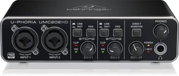 Behringer U-PHORIA UMC202HD Audiophile 2x2, 24-Bit/192 kHz USB Audio Interface with Midas Mic Preamplifiers