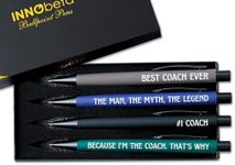 InnoBeta Coach Gifts Ink Pen Ballpoint Pen Set of 4, Funny Coach Gifts for Men, Office Tools for Birthday, Christmas - Best Ever