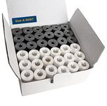 144 Black & White PreWound Bobbins for Embroidery Machines Size A (SA156) Plastic Sided Good for Brother, Babylock, Janome Embroidery Machines etc