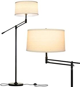 Brightech Ava Mid-Century Modern Standing Lamp, Industrial Lamp for Living Rooms & Bedrooms, Height-Adjustable LED Floor Lamp, Tall Lamp for Offices, Great Living Room Décor