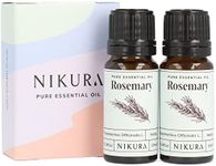 Nikura Rosemary Essential Oil - 20ml (2 x 10ml) | 100% Pure Natural Oils | Perfect For Hair Growth, Haircare, Hair Loss, Beard | Great For Study Focus, Aromatherapy, Memory, Diffuser | Vegan & UK Made