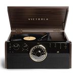Victrola Empire Signature 7-in-1 Wood Mid Century Modern Bluetooth Record Player