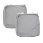 Sqodok Patio Cushion Covers 18x18 Waterproof Outdoor Cushion Covers Replacement 2Pack Patio Cushion Seat Slicovers with Ties for Sectional Sofa, Wicker Chair, Grey Heather