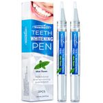 Teeth Whitening Pen, Tooth Whitening Gel with applicator, Teeth Stain Remover to Whiten Teeth, Teeth Whitener, Effective & Painless, No Sensitivity, Easy to Use, Natural Mint Flavor, Beautiful White Smile, 2 Pens