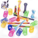 Bighan 22PCS Cat Interactive Toys, Cat Spiral Spring Cat Tube Spring Toy Interactive Cat Toy for Indoor Cats Plastic Spring Coils for Swatting, Biting, Hunting Kitten Toys