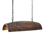 Newrays Antique Wood Wine Barrel Pendant Lamp Hanging Rustic Kitchen Bar Ceiling Lamp Light Fixtures