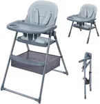 GarveeLife 4 in 1 Baby High Chair, High Chairs for Babies and Toddlers, Portable Feeding and Eating Seat, Foldable Highchair Ultra Compact High Chair, Gray