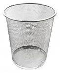 Best House Metal Mesh Waste Paper Bin Wastebasket Trash Can Round Garbage Bin Ideal for Kitchen Home Office Living Room Desk Bedroom (Black, Pack of 1)