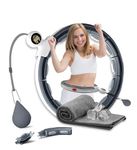 Weighted Hula Hoop Infinity Smart Hoops with Counter 22"-44" inch Hula Hoops 2 in 1 Abdomen Fitness Message Exercise Equipment Non-Fall Exercise Adjustable Hoops (Space Grey)