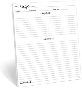 321Done Recipe Paper 8.5x11 White, 50-Pack, Made in USA, Full Page Blank Recipe Paper to Write in Your Own Recipes, Minimalist Letter Size Refill Pages for Recipe Binder, Recipe Box, Recipe Organizer