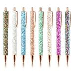 Chris.W 8 Pieces Fancy Ballpoint Pens,Glitter Metal Retractable Pen,Ballpoint Pens Glitter,Colorful Ballpoint Pens,Click Ball Office Pens Medium Point Click Ballpoint Pen for Girls Women School Office