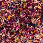 'Over The Rainbow' 1 Litre Red Rose, Yellow & Orange Marigold, Purple Mallow and Blue Cornflower Wedding Confetti Eco Biodegradable Natural Flower Petals (335)