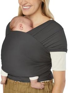 Ergobaby Sustainable Knit Aura Baby Carrier Wrap for Newborn to Toddler (8-25 Pounds), Soft Black