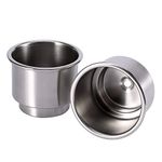 Delaman Stainless Steel Cup Holder, Drink Bottle Storage for Car Marine Boat RV Camper Opening Beverage Mount Portabottiglie In Acciaio Inossidabile Auto Portabevande Portabicchieri Titolare 2pcs