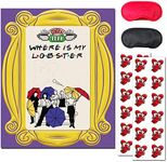 NATUOPPC Friends Party Supplies,Pin The Lobster on,Friendship Party Games,Large Poster with 24PCS Lobsters Stickers for Adult or Kid's Party Game