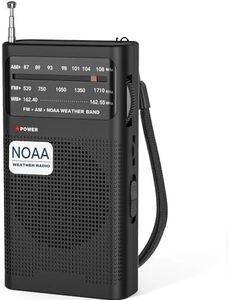 Goodes NOAA Weather Radio with Best Reception, AM FM Portable Radio with 2 AA Battery-Operated, Loud Speaker, Transistor Antenna, Headphone Jack, Perfect for Home, Outdoor, and Emergency Use-Black