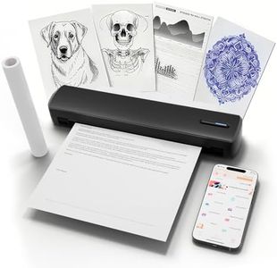C80 Wireless Thermal Printer, Inkless Portable Printer for Travel, Supports A4 8.5 x 11 Inch Thermal Paper, Compatible with Phone & Laptop (Black)