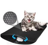 Pets Empire Cat Litter Mat Litter Trapping Mat, Honeycomb Double Layer Design Waterproof Urine Proof Trapper Mat for Litter Boxes, Easy Clean Scatter Control Black Color (Medium (45 x 60cm))